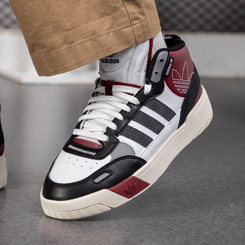 阿迪达斯三叶草男鞋秋季新款红色板鞋女鞋情侣篮球鞋复古高帮鞋女