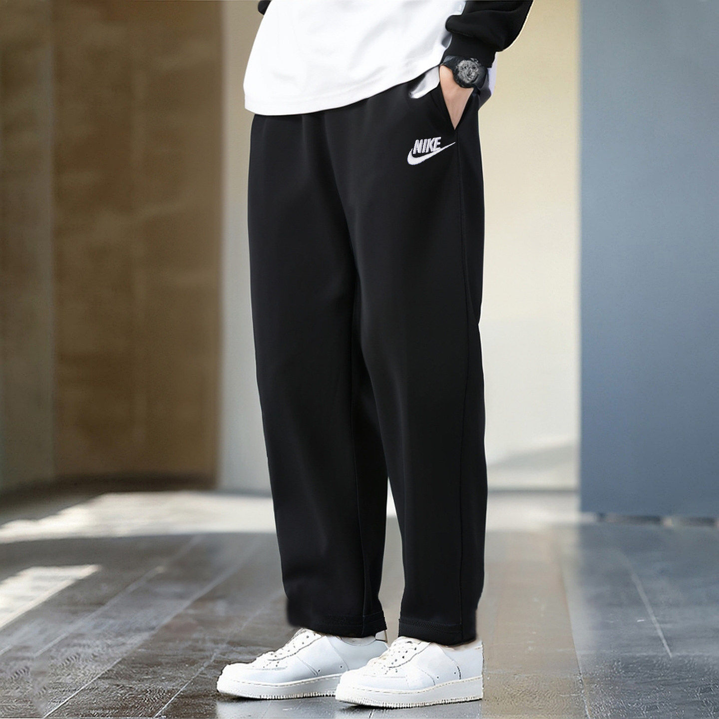 Nike耐克裤子黑色直筒长