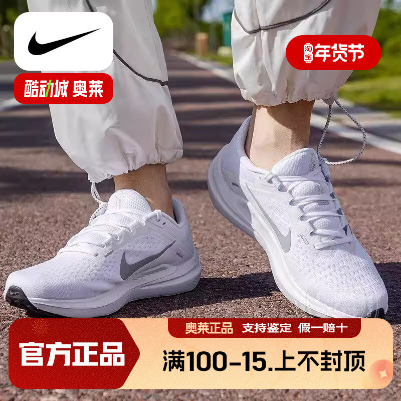 Nike耐克白色男鞋秋冬款WINFLO 10网面运动透气公路跑步鞋DV4022