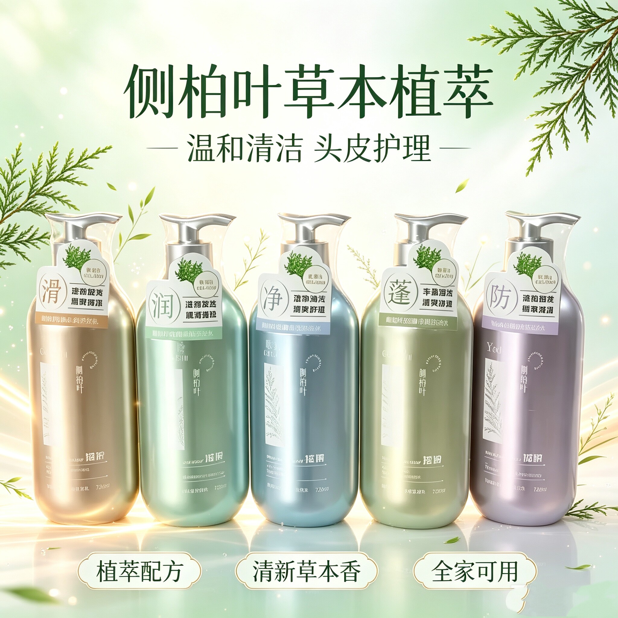 歌莱诗洗发水侧柏叶祛屑蓬松控油滋润固发亮泽水润护发乳发廊同款