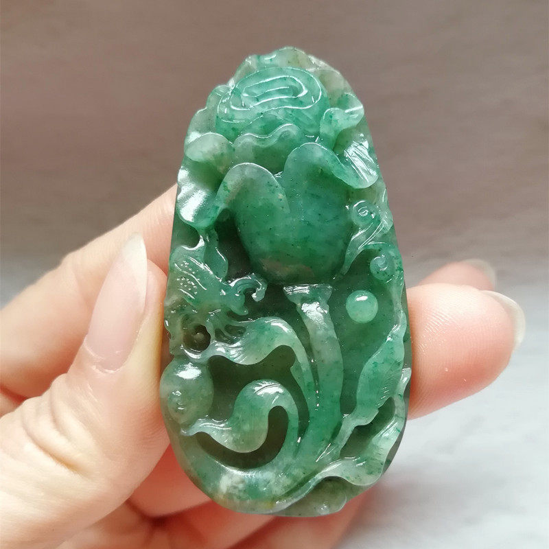 收藏天然玉独山玉吊坠白天蓝南阳独玉玫瑰花挂件蝴蝶玉佩玉坠附证