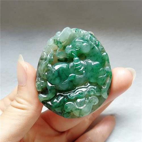 独玉吊坠天然玉石独山玉马到成功挂件玉器生肖马挂坠男女款玉坠秒