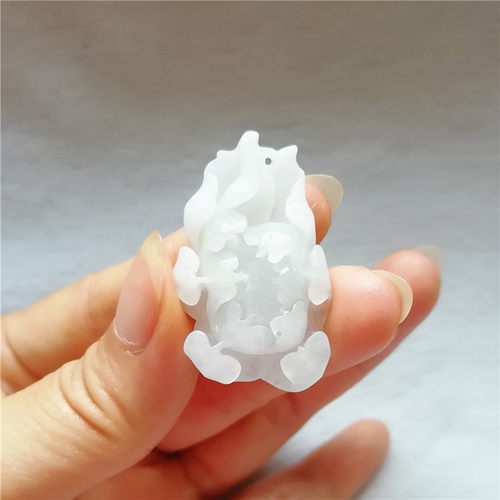 收藏天然玉石冰种独山玉吊坠南阳独玉花吊坠荷花挂件百年好合项链