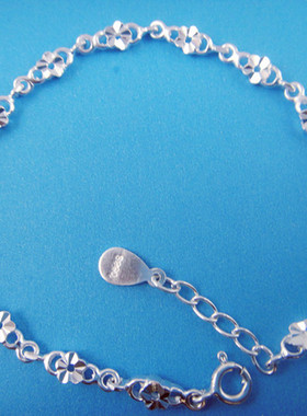 纯银足银梅花手链生日礼物