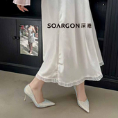 深港专柜2026春季 子L071C89899 气质细高跟女士高跟单鞋 新款 时尚