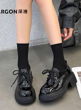 深港专柜2025秋季新品圆头厚底百搭休闲女士乐福单鞋W1710C89421