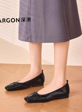 深港专柜2026秋季新品圆头平底休闲舒适百搭女士单鞋L1846Q62028