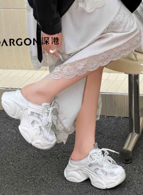 深港专柜2026夏季新款时尚厚底内增高圆头休闲女凉拖鞋L562L60019
