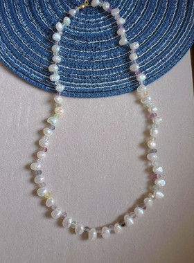 原创项链巴洛克炫彩光女小众浪漫