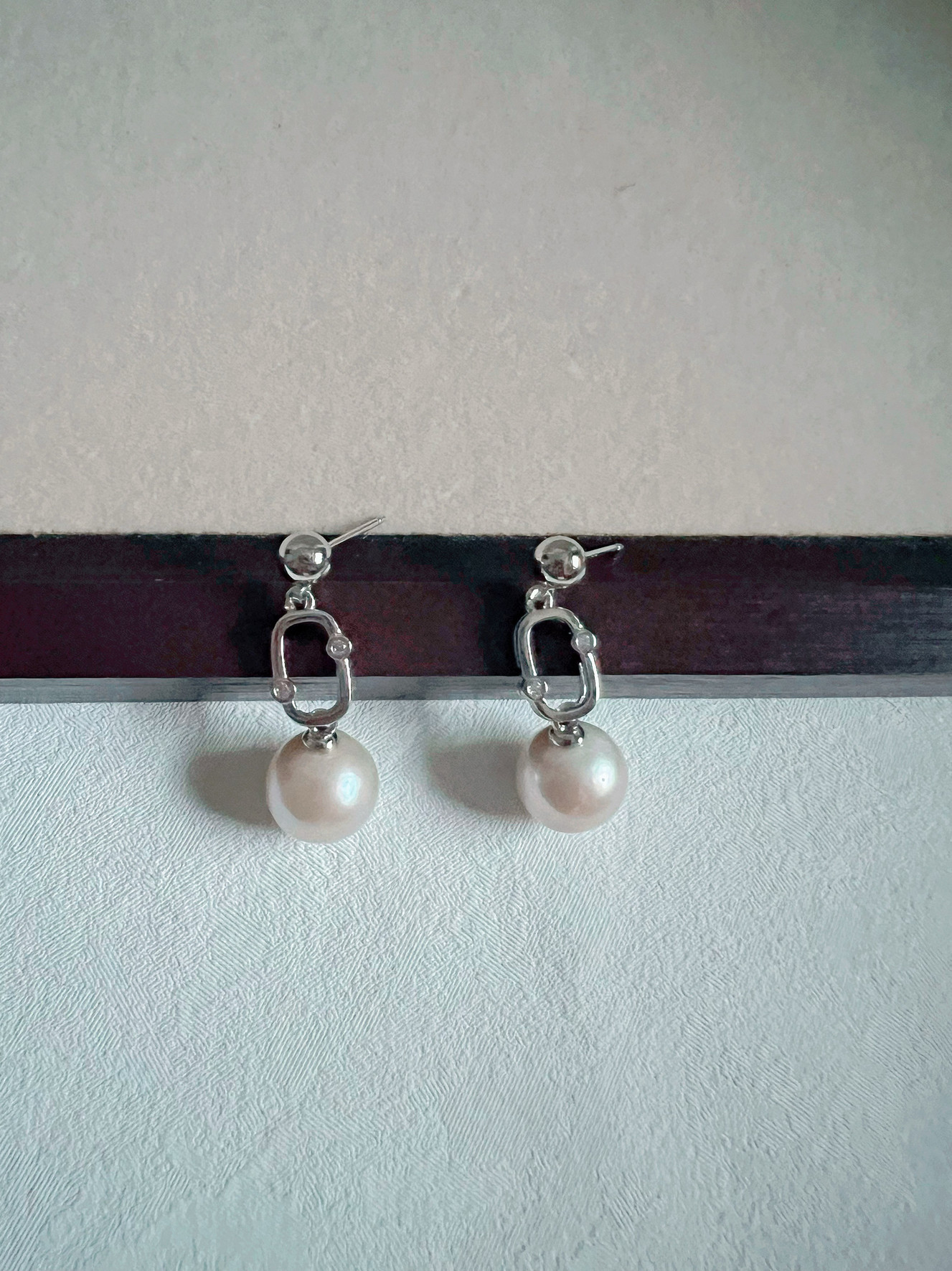 曼塔玫瑰耳饰珍珠简约几何合金女