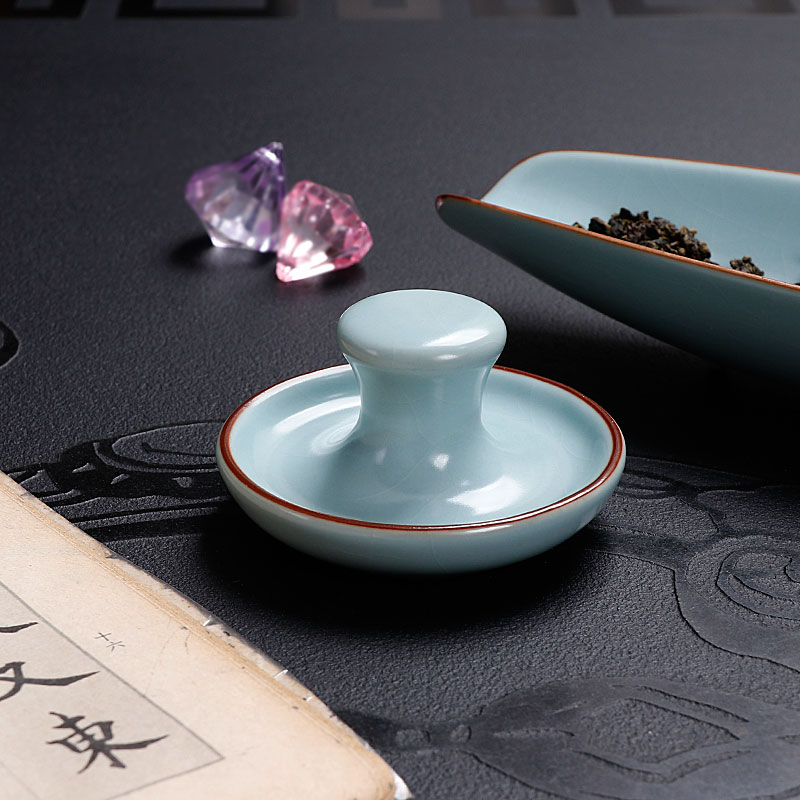 汝窑茶托高档青色功夫茶具