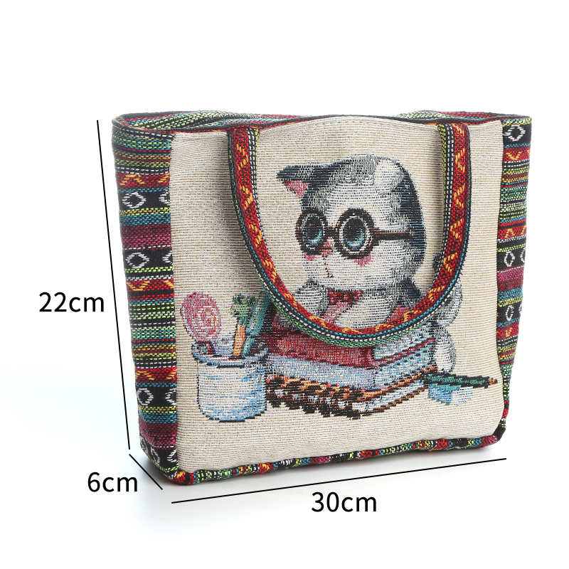 WOPIAOLIANG帆布绣花手提包