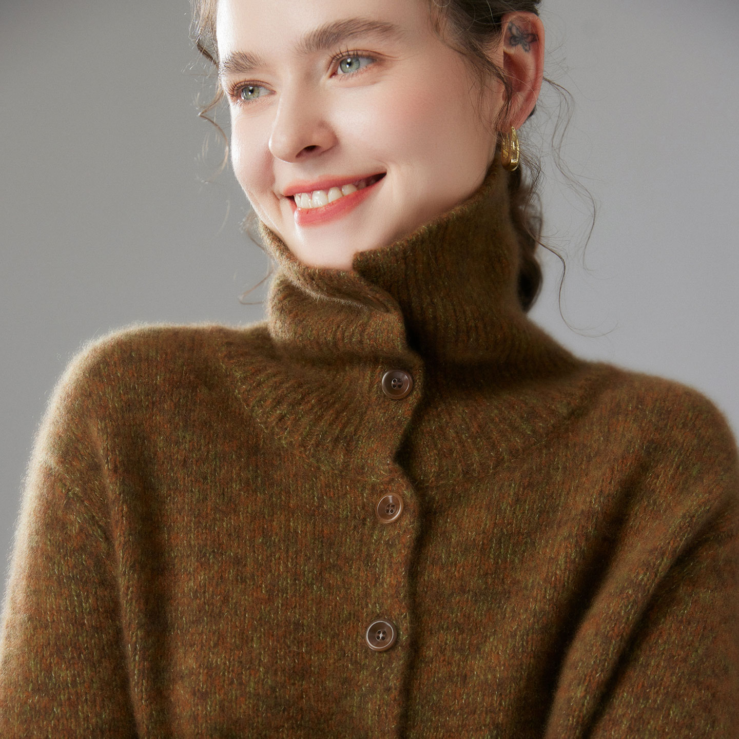 康宝莱系列~~加厚款三股针织丝羊绒针织衫