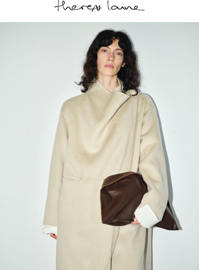 ThereAt Laine双面全羊毛经典中长款大衣藏青色外套