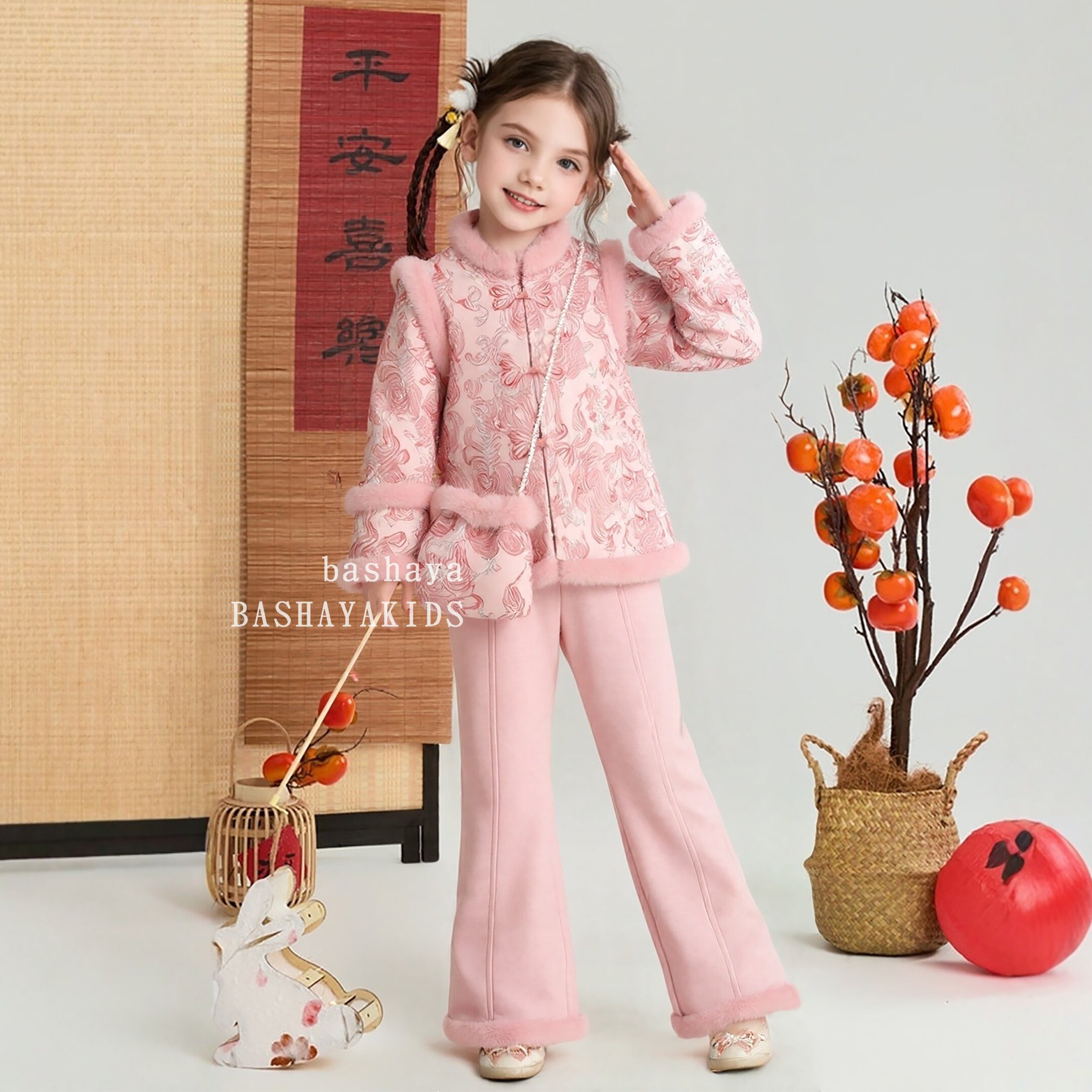 童装小女孩洋气炸街套装女童过年服2026新款冬装儿童新年服装冬装