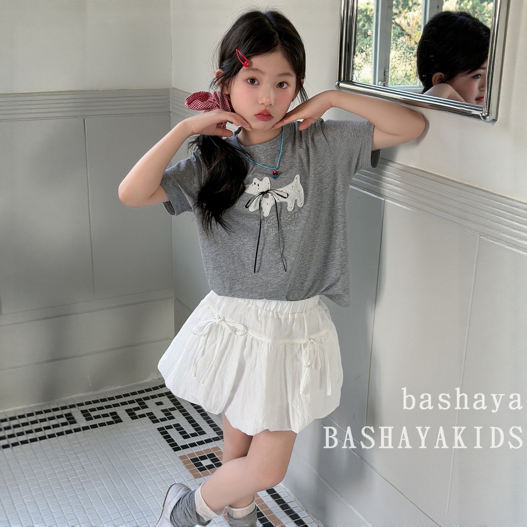 女童夏装2026新款儿童休闲短袖T恤女孩裙子两件套女大童夏季套装