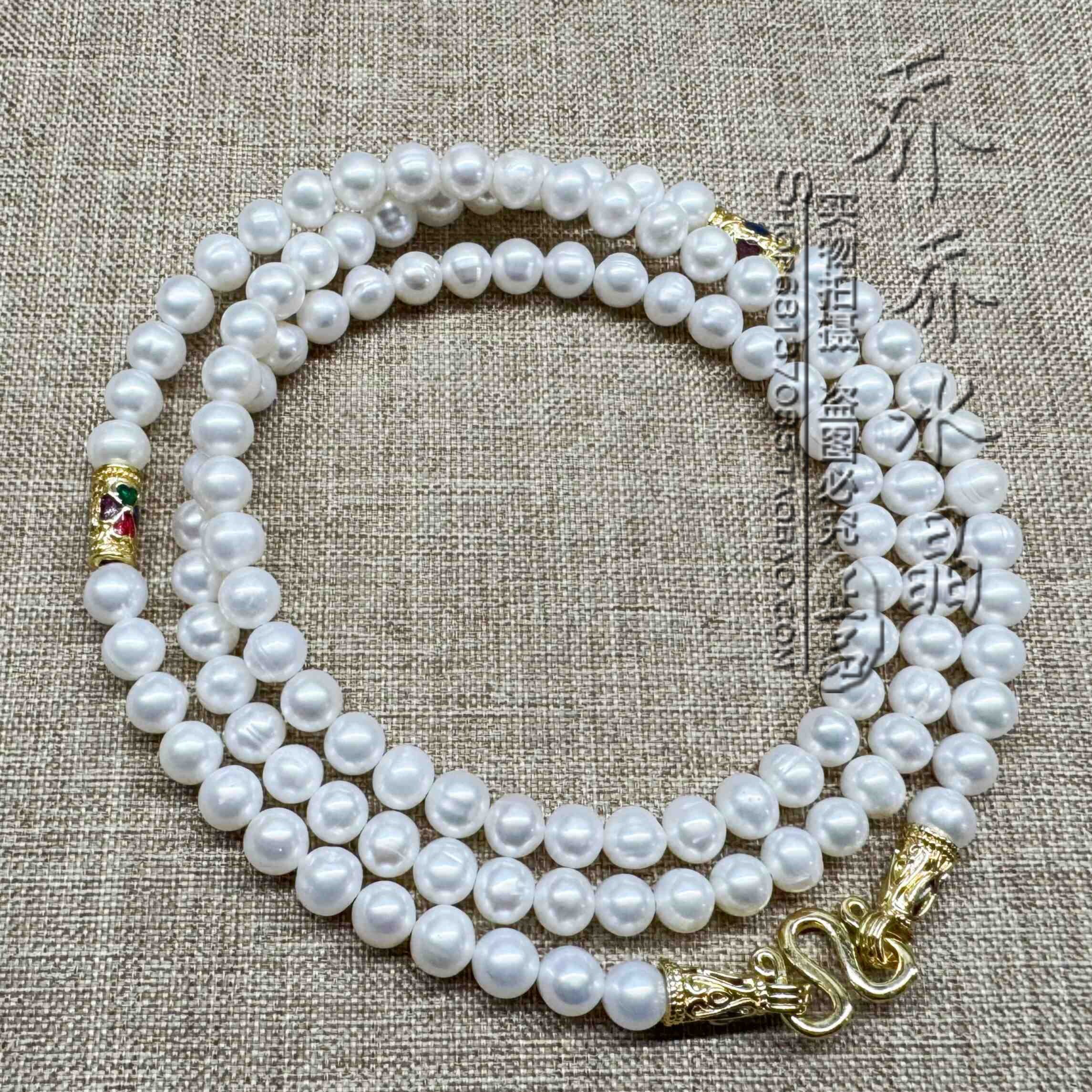 天然珍珠毛衣项链金色银色泰国佛牌挂链 可订做其他款式