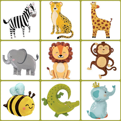 森林动物卡通铝膜装扮气球道具