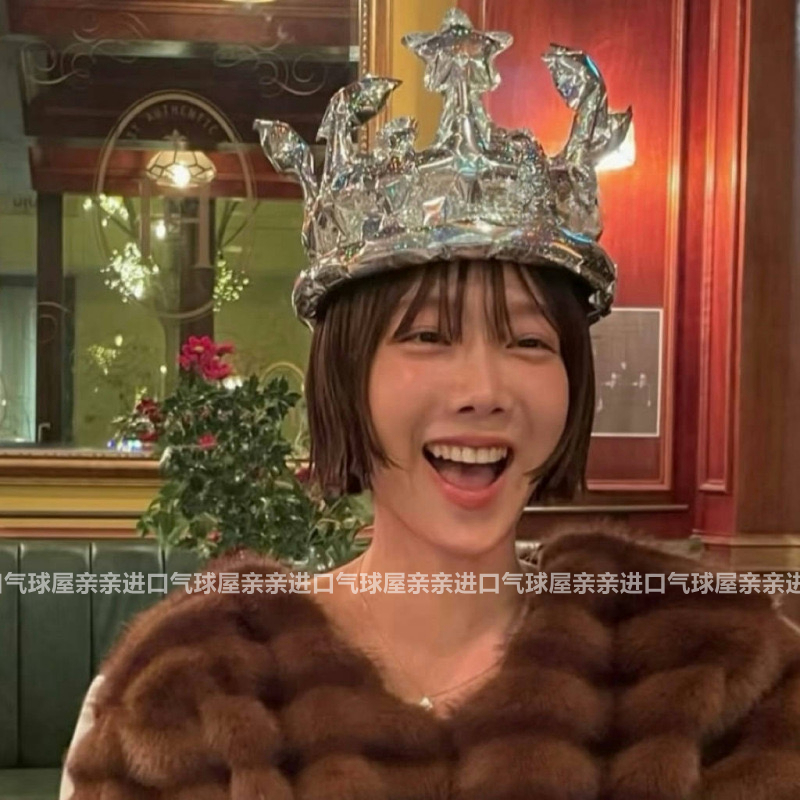 皇冠头饰气球帽子创意氛围道具