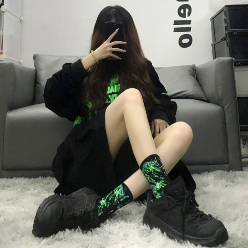搭配衣服男女涤棉泼墨涂鸦