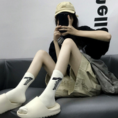 男士 WE11DONE字母运动中筒袜潮牌女高帮篮球运动跳舞百搭长袜子棉