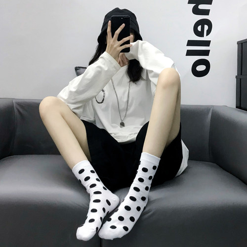 瘦腿百搭男女同款涤棉波点