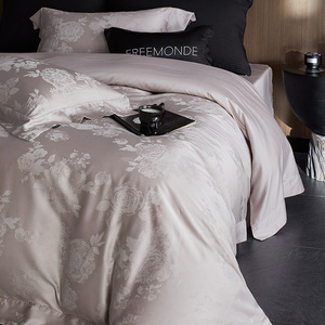 法式高奢100S天丝长绒棉床单四件套高级感全棉提花被套罩床上用品