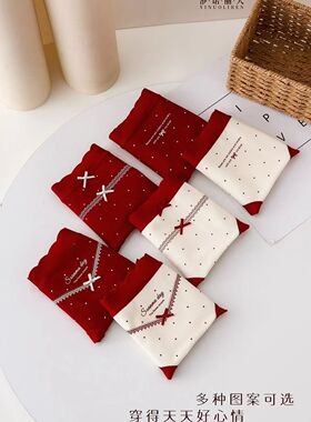 洢诺丽人2025新款本命年红内裤女生纯棉加长裆棉新年内裤8332