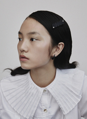 吾也珠落墨盘贝珠软陶发饰发卡甜酷少女黑色贝珠