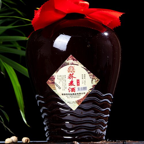 荞麦烧 荷花仙白酒原浆自酿纯荞麦酒50度五斤坛装清香型白酒 - 封面