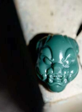 【兽面】阿拉善玛瑙雕件/全玉化吊坠/背云