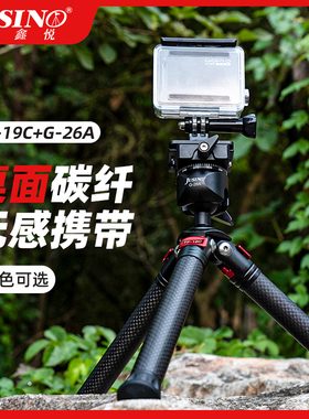 佳鑫悦TF-19C+G-26A微距微单碳纤维迷你三脚架爬楼手持直播vlog相机手机通用支架轻便小三脚架运动相机支架