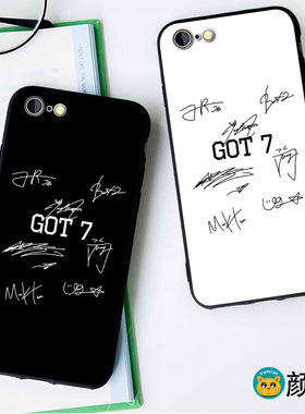 GOT7王嘉尔签名XR苹果XSMAX手机壳8plus磨砂适用于6s硅胶防摔X软5
