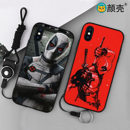 deadpool死侍6s适用XSMAX手机壳8plus磨砂iphone11软壳7挂绳6全包