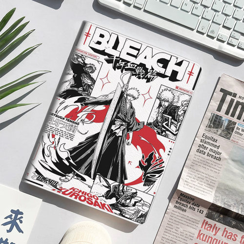 死神黑崎一护漫画黑白平板皮套适用ipad10保护壳pro13全包mini6软air56蚕丝纹10.9寸华为10.2笔槽11.5s小米