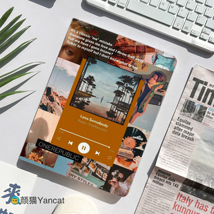 OneRepublic摇滚乐队手机平板皮套11适用ipad56789保护壳pro13全包mini6软air56蚕丝纹9.7寸华为笔槽小米6pro