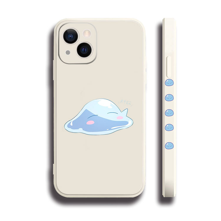 史莱姆可爱简约黑白侧边11手机壳16适用iphone13PRO苹果15maxr红米K70一加ace3小米14液态IQOO12硅胶VIVO全包