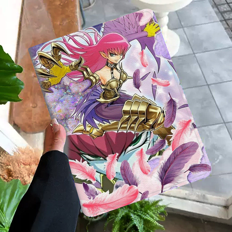 游戏王 电脑网斩击鹰女郎 动漫平板皮套适用ipad10保护壳pro13全包mini6软air56蚕丝纹10.9寸华为10.2笔槽