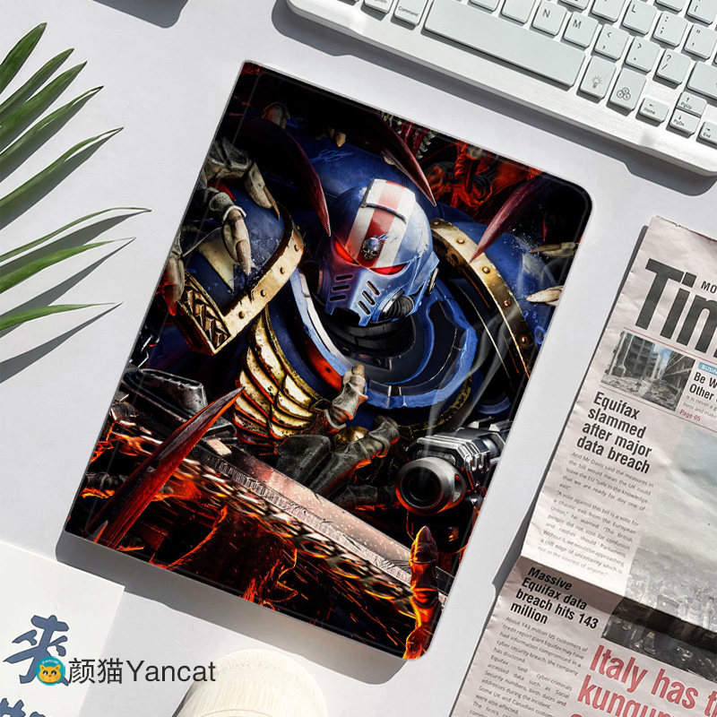 战锤40K星际战士平板皮套11适用ipad10保护壳pro13全包mini6软air蚕丝纹10.9寸华为matepad笔槽11.5s小米IQOO