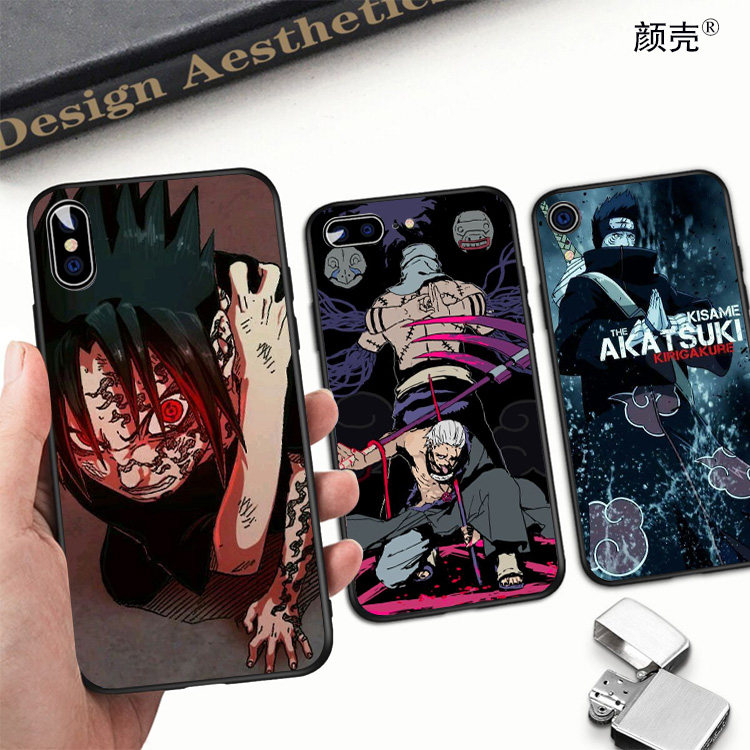 火影忍者鬼鲛飞段佐助适用XS手机壳8plus磨砂iphone6s软壳7P挂绳X