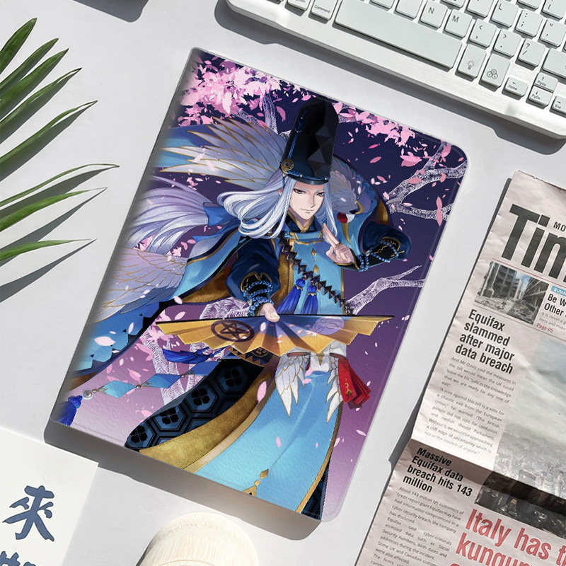 安倍晴明 动漫周边平板皮套适用ipad10保护壳pro13全包mini6软air56蚕丝纹10.9寸华为10.2笔槽11.5s小米