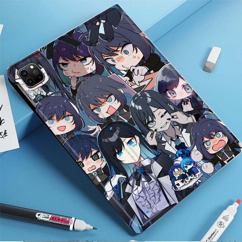 ADO动漫周边虚拟歌手平板皮套适用ipad10保护壳pro13全包mini6软air56蚕丝纹10.9寸华为10.2笔槽11.5s小米