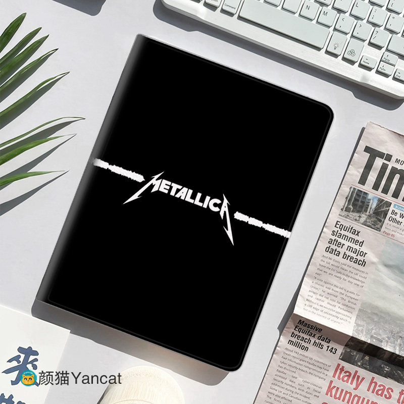 METALLICA重金属摇滚平板皮套11适用ipad10保护壳pro13全包mini6软air56蚕丝纹10.9寸华为matepad笔槽11.5s
