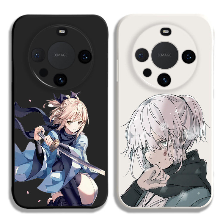 fgo 冲田总司 saber液态硅胶手机壳适用MATE70PRO华为NOVA12保护套PURA80黑白VIVOPPO小米15荣耀400苹果16真