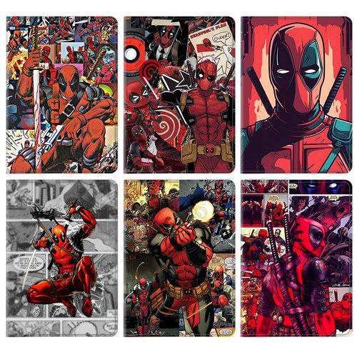 死侍deadpool漫画平板皮套10.9适用ipad789保护壳pro10.5全包mini6软air2345蚕丝纹9.7寸华为12.9寸matepad11