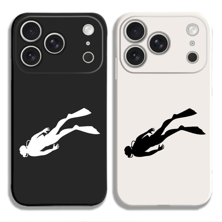 潜水员爱好者手机壳适用iPhone15硅胶13苹果16液态12保护套17PROMAX挂绳VIVO华为MATE80PRO红米K90一加OPPO