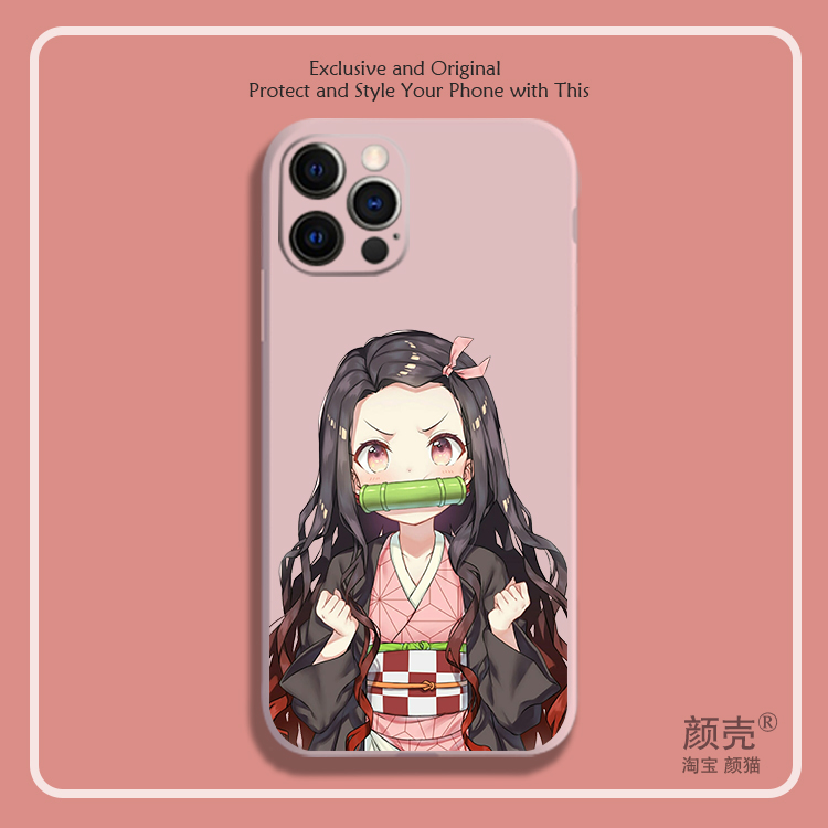 鬼灭之刃13PRO倪豆子11手机壳适用XSMAX苹果12MINI液态硅胶78软SE