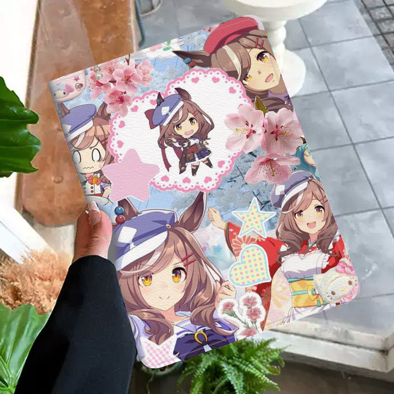 赛马娘 里见光钻 动漫平板皮套适用ipad10保护壳pro13全包mini6软air56蚕丝纹10.9寸华为10.2笔槽11.5s小米