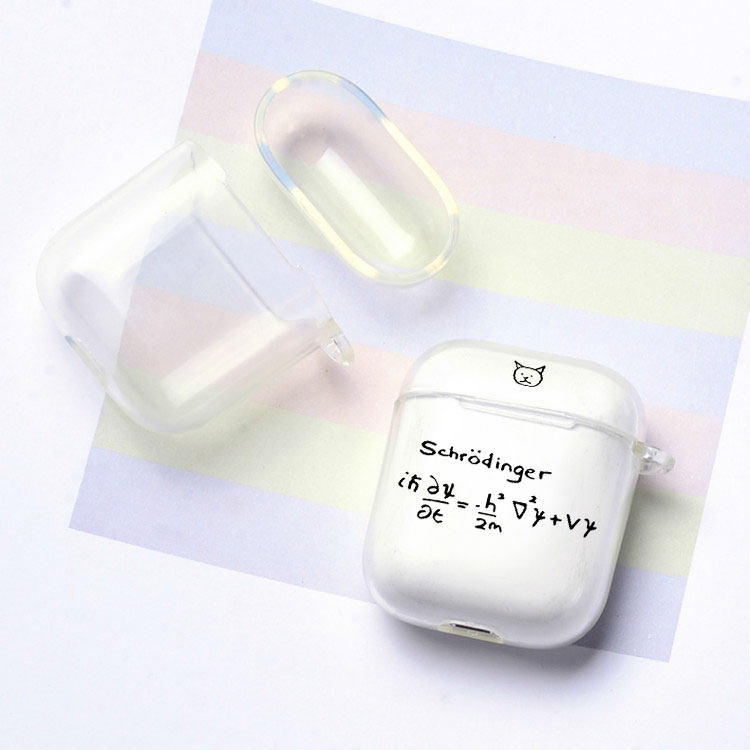 薛定谔的猫公式耳机套适用Airpods保护壳苹果2无线蓝牙盒3代pro软硅胶4透明软全包分体式第一二三四代