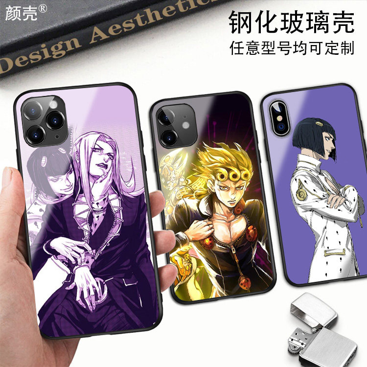 黄金之风JOJO玻璃SE手机壳12适用11PRO苹果XSMAX小米6S一加78PLUS